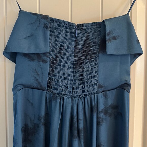 Reformation Johan Satin Dress Blue - Size 2 - Picture 2 of 6